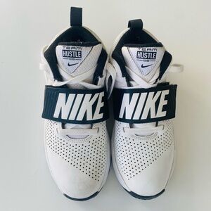 Nike Kids Team Hustle Shoes - White and Black